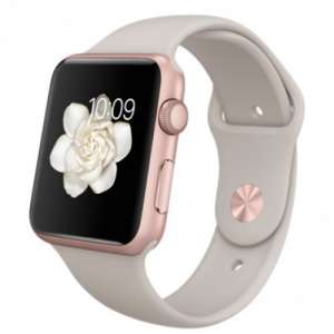 Apple Watch Sport 42mm Rose Gold Aluminum Case with Stone Sport Band (MLC62) - 