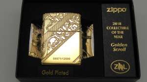 Zippo 29653 Gold Plated Golden Scroll