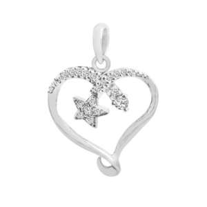 Золотой кулон сердце с бриллиантами 0,12 карат. НОВЫЙ Натуральные камни!