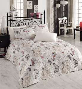 Купить покрывало недорого Eponj Home Retrofly бежевое 160*220 - оголошення