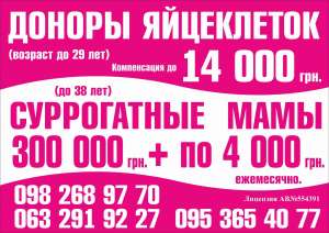 Требуются доноры яйцеклеток и суррогатные мамы - оголошення